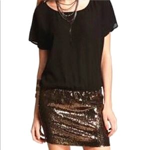 Express Black & Gold short dropped waist dress - Medium‎